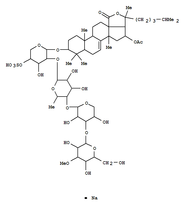 Lanost-7-en-18-oicacid, 16-(acetyloxy)-20-hydroxy-3-[(O-3-O-methyl-b-D-glucopyranosyl-(1®3)-O-b-D-xylopyranosyl-(1®4)-O-6-deoxy-b-D-glucopyranosyl-(1®2)-4-O-sulfo-b-D-xylopyranosyl)oxy]-, 
