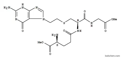 Molecular Structure of 129570-25-8 (methyl (2S)-2-amino-5-({(2R)-3-{[2-(2-amino-6-oxo-3,6-dihydro-7H-purin-7-yl)ethyl]sulfanyl}-1-[(2-methoxy-2-oxoethyl)amino]-1-oxopropan-2-yl}amino)-5-oxopentanoate (non-preferred name))