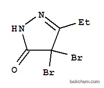 Molecular Structure of 13048-84-5 (4,4-dibromo-5-ethyl-2,4-dihydro-3H-pyrazol-3-one)
