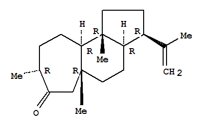 Molecular Structure of 130756-34-2 (Cyclohept[e]inden-7(1H)-one,dodecahydro-5a,8,10b-trimethyl-3-(1-methylethenyl)-, (3R,3aR,5aR,8R,10aR,10bR)-)
