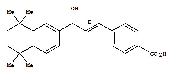 Molecular Structure of 144006-45-1 (Benzoic acid,4-[(1E)-3-hydroxy-3-(5,6,7,8-tetrahydro-5,5,8,8-tetramethyl-2-naphthalenyl)-1-propen-1-yl]-)