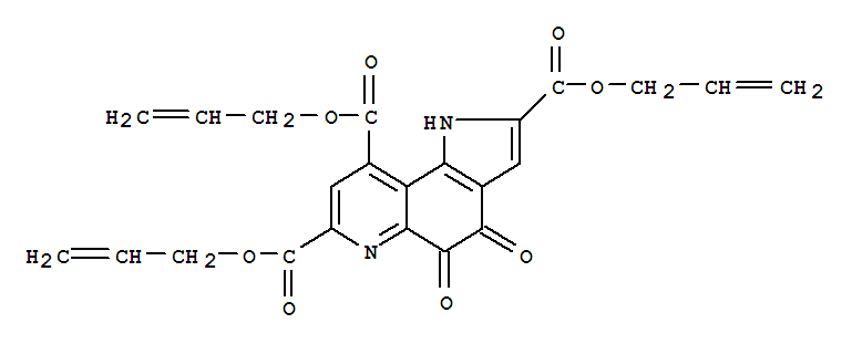 Molecular Structure of 144686-40-8 (1H-Pyrrolo[2,3-f]quinoline-2,7,9-tricarboxylicacid, 4,5-dihydro-4,5-dioxo-, 2,7,9-tri-2-propen-1-yl ester)