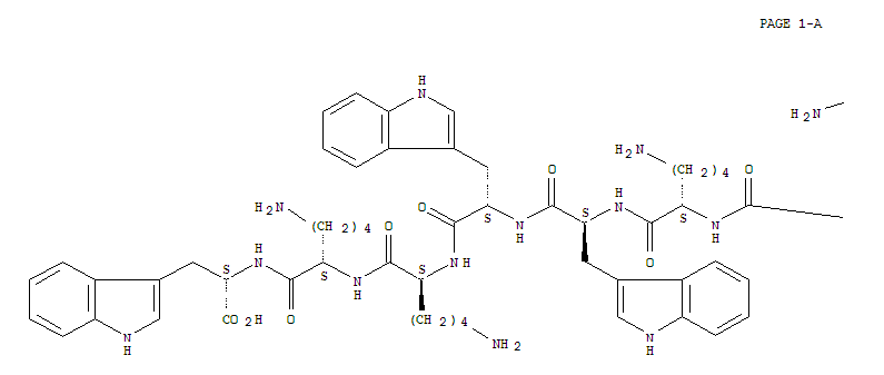 148080-26-6,L-Tryptophan,L-lysyl-L-lysyl-L-tryptophyl-L-tryptophyl-L-lysyl-L-tryptophyl-L-tryptophyl-L-lysyl-L-lysyl-(9CI),L-Tryptophan,N-[N2-[N2-[N-[N-[N2-[N-[N-(N2-L-lysyl-L-lysyl)-L-tryptophyl]-L-tryptophyl]-L-lysyl]-L-tryptophyl]-L-tryptophyl]-L-lysyl]-L-lysyl]-;Modelin 9