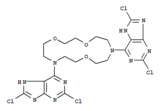 1H-Purine,6,6'-(1,4,10-trioxa-7,13-diazacyclopentadecane-7,13-diyl)bis[2,8-dichloro-(9CI)