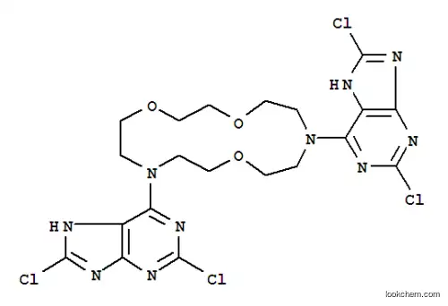Molecular Structure of 149246-39-9 (1H-Purine,6,6'-(1,4,10-trioxa-7,13-diazacyclopentadecane-7,13-diyl)bis[2,8-dichloro-(9CI))