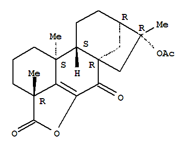 Molecular Structure of 149471-14-7 (Kaur-5-en-18-oic acid,16-(acetyloxy)-6-hydroxy-7-oxo-, g-lactone, (4a)-(9CI))