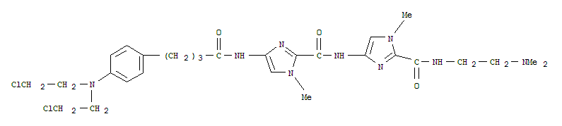 1H-Imidazole-2-carboxamide,4-[[4-[4-[bis(2-chloroethyl)amino]phenyl]-1-oxobutyl]amino]-N-[2-[[[2-(dimethylamino)ethyl]amino]carbonyl]-1-methyl-1H-imidazol-4-yl]-1-methyl-
