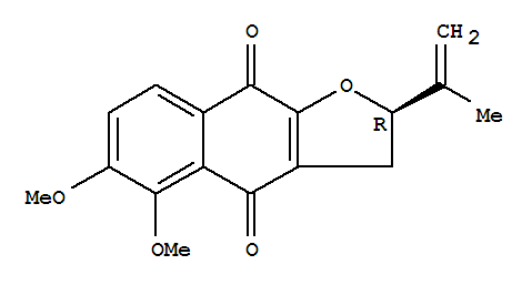 Molecular Structure of 151601-96-6 (Naphtho[2,3-b]furan-4,9-dione,2,3-dihydro-5,6-dimethoxy-2-(1-methylethenyl)-, (R)- (9CI))