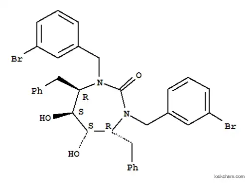Molecular Structure of 152929-67-4 ((4R,5S,6S,7R)-4,7-dibenzyl-1,3-bis(3-bromobenzyl)-5,6-dihydroxy-1,3-diazepan-2-one)