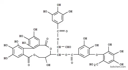 Molecular Structure of 156009-79-9 (D-Glucose, cyclic4,6-[(1S)-4,4',5,5',6,6'-hexahydroxy[1,1'-biphenyl]-2,2'-dicarboxylate]3-[3-(6-carboxy-2,3,4-trihydroxyphenoxy)-4,5-dihydroxybenzoate]2-(3,4,5-trihydroxybenzoate) (9CI))