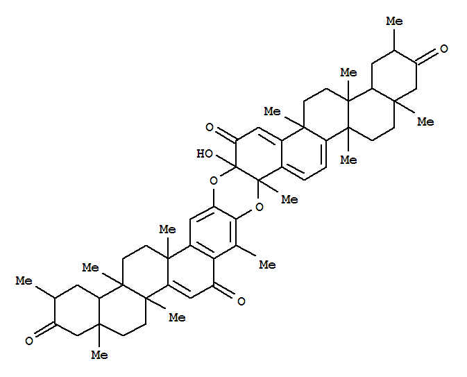 Molecular Structure of 161017-04-5 (24,25,26,30-Tetranoroleana-1,3,5(10),7-tetraene-6,21-dione,2,3-[[(3a,4a,9b,13a,14b,20b)-3-hydroxy-9,13-dimethyl-2,21-dioxo-24,25,26,30-tetranoroleana-1(10),5,7-triene-3,4-diyl]bis(oxy)]-9,13-dimethyl-,(9b,13a,14b,20b)- (9CI))