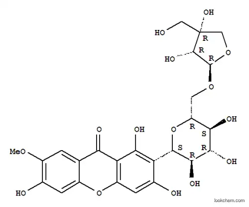 2-[(2S,3R,4R,5S,6R)-6-[[(2R,3R,4R)-3,4-dihydroxy-4-(hydroxymethyl)oxolan-2-yl]oxymethyl]-3,4,5-trihydroxyoxan-2-yl]-1,3,6-trihydroxy-7-methoxyxanthen-9-one
