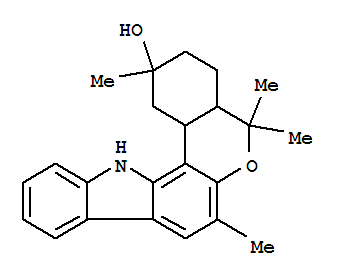 167077-71-6,[2]Benzopyrano[4,3-a]carbazol-2-ol,1,2,3,4,4a,5,13,13c-octahydro-2,5,5,7-tetramethyl-, (2R,4aR,13cR)-rel-(+)-(9CI),[2]Benzopyrano[4,3-a]carbazol-2-ol,1,2,3,4,4a,5,13,13c-octahydro-2,5,5,7-tetramethyl-, (2a,4aa,13cb)-(+)-; (+)-Murrayamine P; 3'-Epimurrayamine O; Murrayamine P