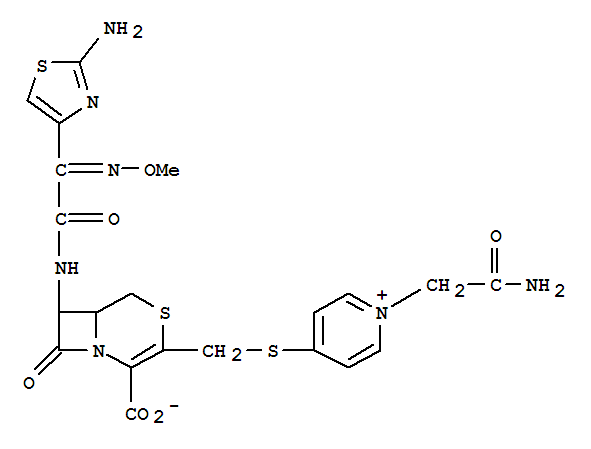 Pyridinium,1-(2-amino-2-oxoethyl)-4-[[[7-[[(2-amino-4-thiazolyl)(methoxyimino)acetyl]amino]-2-carboxy-8-oxo-4-thia-1-azabicyclo[4.2.0]oct-2-en-3-yl]methyl]thio]-,inner salt (9CI)