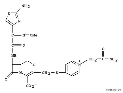 Molecular Structure of 168434-32-0 (Pyridinium,1-(2-amino-2-oxoethyl)-4-[[[7-[[(2-amino-4-thiazolyl)(methoxyimino)acetyl]amino]-2-carboxy-8-oxo-4-thia-1-azabicyclo[4.2.0]oct-2-en-3-yl]methyl]thio]-,inner salt (9CI))