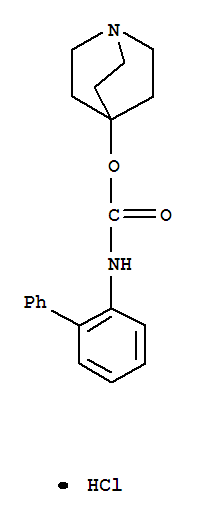 Molecular Structure of 171722-81-9 (Carbamic acid,N-[1,1'-biphenyl]-2-yl-, 1-azabicyclo[2.2.2]oct-4-yl ester, hydrochloride (1:1))