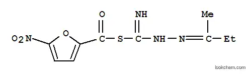 Molecular Structure of 1727-85-1 (2-Furancarbothioicacid, 5-nitro-, S-[imino[2-(1-methylpropylidene)hydrazinyl]methyl] ester)