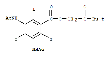 172738-65-7,Benzoic acid,3,5-bis(acetylamino)-2,4,6-triiodo-, 3,3-dimethyl-2-oxobutyl ester,Win 69940