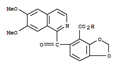 180386-83-8,1,3-Benzodioxole-4-carboxylicacid, 5-[(6,7-dimethoxy-1-isoquinolinyl)carbonyl]-,Fumaflorine