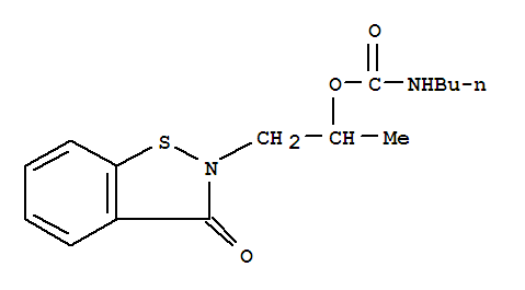 Carbamic acid, butyl-,1-methyl-2-(3-oxo-1,2-benzisothiazol-2(3H)-yl)ethyl ester (9CI)