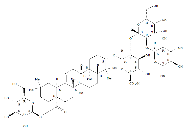 209802-26-6,b-D-Glucopyranosiduronic acid, (3b)-28-(b-D-glucopyranosyloxy)-28-oxoolean-12-en-3-ylO-6-deoxy-a-L-mannopyranosyl-(1®2)-O-b-D-galactopyranosyl-(1®2)- (9CI),LablabosideA