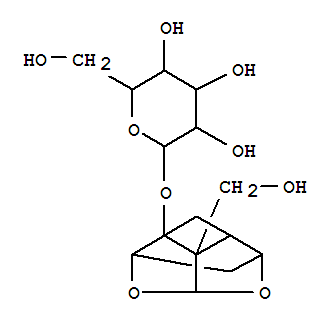 25349-90-0,Glucopyranoside,tetrahydro-5b-(hydroxymethyl)-2,5-methano-1H-3,4-dioxacyclobuta[cd]pentalen-1a(2H)-yl(8CI,9CI),2,5-Methano-1H-3,4-dioxacyclobuta[cd]pentalene,glucopyranoside deriv.;2,5-Methano-1H-3,4-dioxacyclobuta[cd]pentalene-5b(3aH)-methanol,1a-(glucopyranosyloxy)tetrahydro-