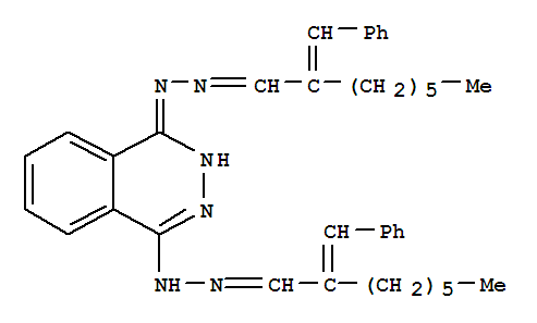 27703-91-9,1-{(2E)-2-[(2E)-2-(phenylmethylidene)octylidene]hydrazino}-4-{(2E)-2-[(2Z)-2-(phenylmethylidene)octylidene]hydrazino}phthalazine,NSC103836