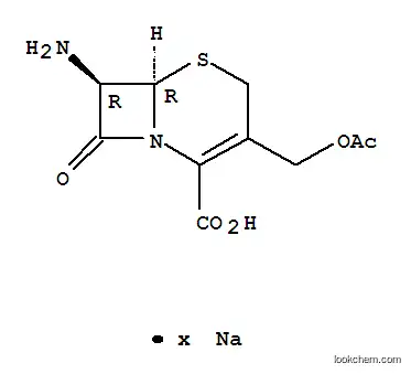 Molecular Structure of 27795-22-8 (sodium (6R-trans)-3-[(acetyloxy)methyl]-7-amino-8-oxo-5-thia-1-azabicyclo[4.2.0]oct-2-ene-2-carboxylate)