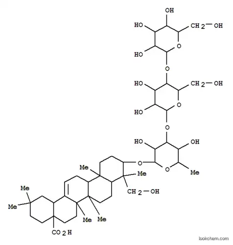 Molecular Structure of 34381-97-0 (Olean-12-en-28-oicacid, 3-[(O-a-D-glucopyranosyl-(1®4)-O-a-D-glucopyranosyl-(1®3)-6-deoxy-a-L-mannopyranosyl)oxy]-23-hydroxy-, (3b,4a)- (9CI))