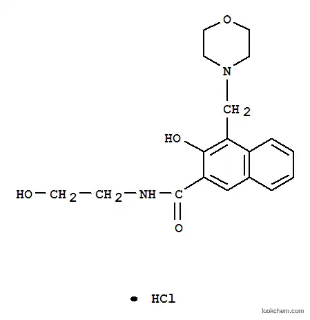 Molecular Structure of 3692-61-3 (3-hydroxy-N-(2-hydroxyethyl)-4-(morpholinomethyl)naphthalene-2-carboxamide hydrochloride)