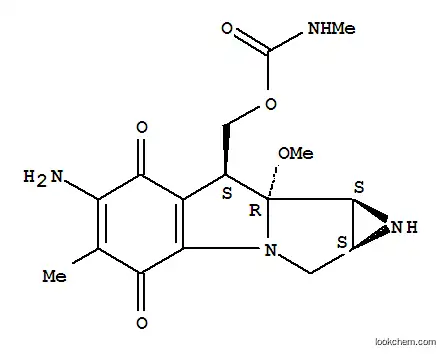 Molecular Structure of 41515-32-6 (Azirino[2',3':3,4]pyrrolo[1,2-a]indole-4,7-dione,6-amino-1,1a,2,8,8a,8b-hexahydro-8a-methoxy-5-methyl-8-[[[(methylamino)carbonyl]oxy]methyl]-,[1aS-(1aa,8b,8aa,8ba)]- (9CI))