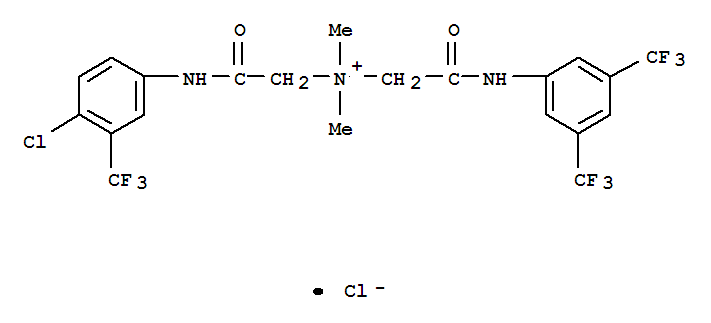 Ethanaminium,2-[[3,5-bis(trifluoromethyl)phenyl]amino]-N-[2-[[4-chloro-3-(trifluoromethyl)phenyl]amino]-2-oxoethyl]-N,N-dimethyl-2-oxo-,chloride (1:1)