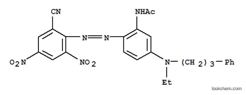 Molecular Structure of 55296-95-2 (N-[2-[(2-cyano-4,6-dinitrophenyl)azo]-5-[ethyl(3-phenylpropyl)amino]phenyl]acetamide)