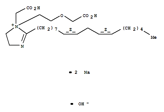 58220-93-2,1H-Imidazolium,1-[2-(carboxymethoxy)ethyl]-1-(carboxymethyl)-2-(8Z,11Z)-8,11-heptadecadienyl-4,5-dihydro-,hydroxide, disodium salt (9CI),1H-Imidazolium,1-[2-(carboxymethoxy)ethyl]-1-(carboxymethyl)-2-(8,11-heptadecadienyl)-4,5-dihydro-,hydroxide, disodium salt, (Z,Z)-; Miranol L 2M-SF