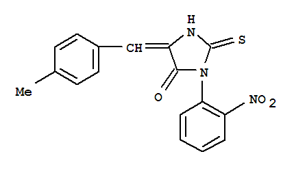 58970-45-9,(5Z)-5-[(4-methylphenyl)methylidene]-3-(2-nitrophenyl)-2-thioxoimidazolidin-4-one,3-o-Nitrophenyl-5-(4-methylbenzylidene)-2-thiohydantoin