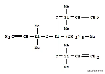 Molecular Structure of 60111-51-5 (3-[(dimethylvinylsilyl)oxy]-3-hexyl-1,1,5,5-tetramethyl-1,5-divinyltrisiloxane)