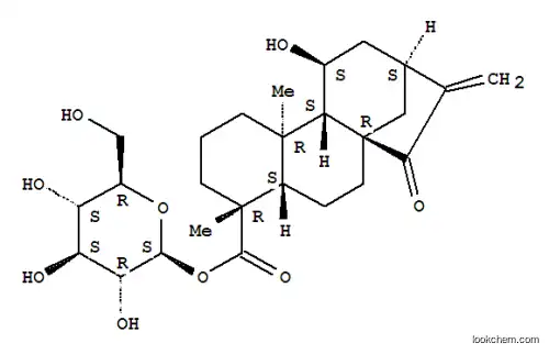 Molecular Structure of 60129-65-9 ((4R)-11β-Hydroxy-15-oxokaur-16-en-18-oic acid β-D-glucopyranosyl ester)