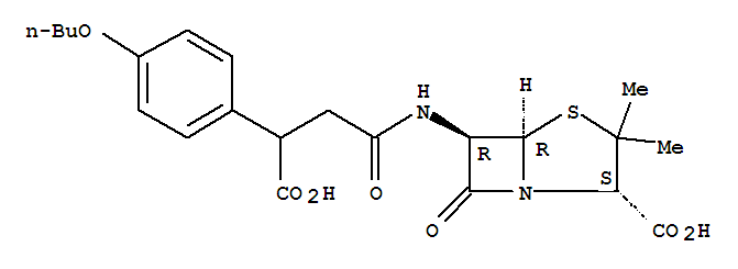 60947-81-1,4-Thia-1-azabicyclo[3.2.0]heptane-2-carboxylicacid, 6-[[3-(4-butoxyphenyl)-3-carboxy-1-oxopropyl]amino]-3,3-dimethyl-7-oxo-,[2S-(2a,5a,6b)]- (9CI),