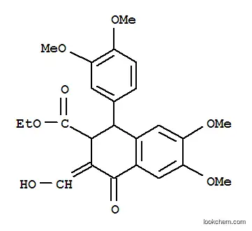 Molecular Structure of 6267-83-0 (ethyl (3E)-1-(3,4-dimethoxyphenyl)-3-(hydroxymethylidene)-6,7-dimethoxy-4-oxo-1,2,3,4-tetrahydronaphthalene-2-carboxylate)