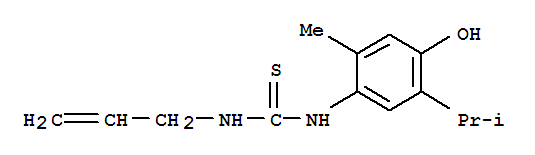 6275-57-6,1-[4-hydroxy-2-methyl-5-(1-methylethyl)phenyl]-3-prop-2-en-1-ylthiourea,Thiourea,N-[4-hydroxy-2-methyl-5-(1-methylethyl)phenyl]-N'-2-propenyl- (9CI); NSC 33471
