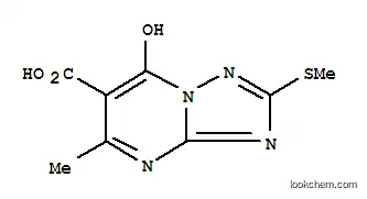 Molecular Structure of 63059-40-5 (7-Hydroxy-5-methyl-2-(methylthio)-1,2,4-triazolo[1,5-a]pyrimidine-6-carboxylic acid)