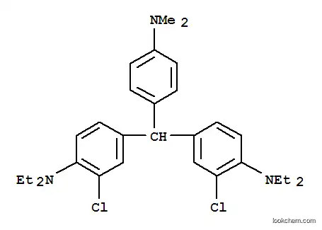 Molecular Structure of 6310-61-8 (2-chloro-4-[(3-chloro-4-diethylamino-phenyl)-(4-dimethylaminophenyl)me thyl]-N,N-diethyl-aniline)
