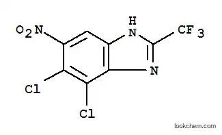 Molecular Structure of 6609-42-3 (4,5-dichloro-6-nitro-2-(trifluoromethyl)-1H-benzimidazole)
