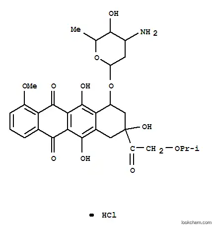 Molecular Structure of 66678-34-0 (3,5,12-trihydroxy-10-methoxy-6,11-dioxo-3-[(propan-2-yloxy)acetyl]-1,2,3,4,6,11-hexahydrotetracen-1-yl 3-amino-2,3,6-trideoxyhexopyranoside)