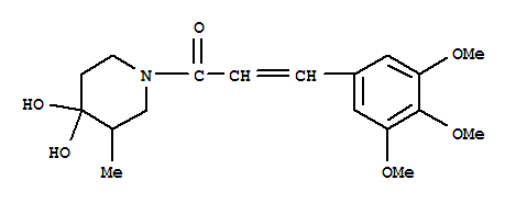 67361-16-4,4,4-Dihydroxy-3-methyl-1-[3-(3,4,5-trimethoxyphenyl)propenoyl]piperidine,4,4-Piperidinediol,3-methyl-1-[1-oxo-3-(3,4,5-trimethoxyphenyl)-2-propenyl]- (9CI)