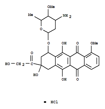 68102-51-2,3,5,12-trihydroxy-3-(hydroxyacetyl)-10-methoxy-6,11-dioxo-1,2,3,4,6,11-hexahydrotetracen-1-yl 3-amino-2,3,6-trideoxy-4-O-methylhexopyranoside hydrochloride (1:1),