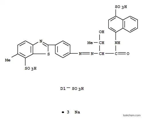 Molecular Structure of 68966-85-8 (trisodium 2-[4-[[2-hydroxy-1-[[(4-sulphonato-1-naphthyl)amino]carbonyl]propyl]azo]sulphonatophenyl]-6-methylbenzothiazole-7-sulphonate)