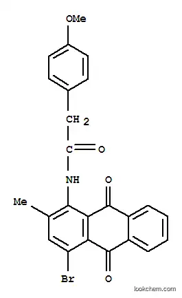 Molecular Structure of 69657-94-9 (N-(4-bromo-2-methyl-9,10-dioxo-anthracen-1-yl)-2-(4-methoxyphenyl)acet amide)