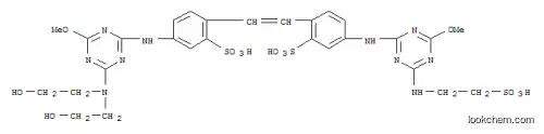 Molecular Structure of 70024-48-5 (Benzenesulfonic acid, 5-[[4-[bis(2-hydroxyethyl) amino]-6-methoxy-1,3,5-triazin-2-yl]amino]-2-[2- [4-[[4-methoxy-6-[(2-sulfoethyl)amino]-1,3,5-triazi n-2-yl]amino]-2-sulfophenyl]ethenyl]-)