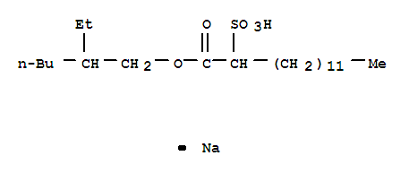 Tetradecanoic acid,2-sulfo-, 2-ethylhexyl ester, sodium salt (1:1)